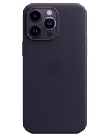 Оригинален Кожен Калъф за iPhone 14 Pro Max, Leather Magsafe Case MPPP3ZM/A, Тъмно Лилав