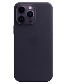 Оригинален Кожен Калъф за iPhone 14 Pro Max, Leather Magsafe Case MPPP3ZM/A, Тъмно Лилав