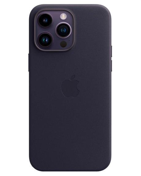 Оригинален Кожен Калъф за iPhone 14 Pro Max, Leather Magsafe Case MPPP3ZM/A, Тъмно Лилав