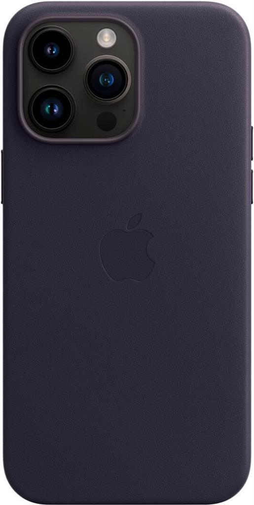 Оригинален Кожен Калъф за iPhone 14 Pro Max, Leather Magsafe Case MPPP3ZM/A, Тъмно Лилав (4)