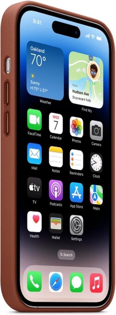 Оригинален Кожен Калъф за iPhone 14 Pro Max, Leather Magsafe Case MPPQ3ZM/A, Кафяв (3)