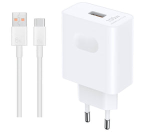 Оригинално Зарядно с Кабел, Honor 100W Super Charger 220v, Бял