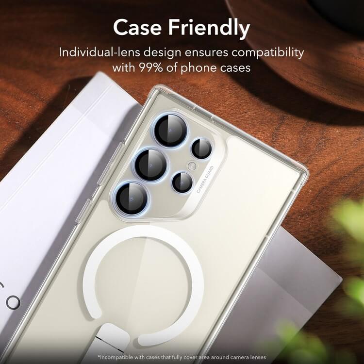 Протектор за Камерата на Samsung S24 Ultra, ESR Camera Lens Ring Glass, Прозрачен (4)