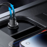 Двойно Зарядно за Кола с USB-C, Joyroom 30W 2C Mini Metal Car Charger PD3.0, Черен (3)