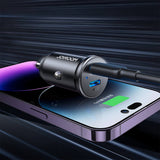 Двойно Зарядно за Кола с USB-C, Joyroom 30W 2C Mini Metal Car Charger PD3.0, Черен (2)