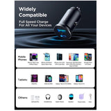 Двойно Зарядно за Кола USB-C/A, Joyroom 30W Mini Metal Car Charger PD-QC3.0, Черен (7)