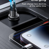 Двойно Зарядно за Кола USB-C/A, Joyroom 30W Mini Metal Car Charger PD-QC3.0, Черен (5)