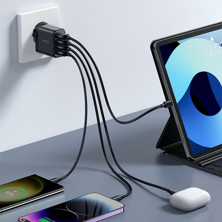 Зарядно за Телефон, Joyroom 220v 4-Port USB-A Charger 4.8А, Черен (6)