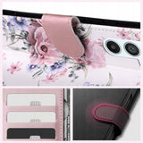 Кожен Калъф с Джобове за Xiaomi Redmi Note 13 Pro 5G, Tech-Protect Wallet Blossom Flower Book Case, Розов (4)