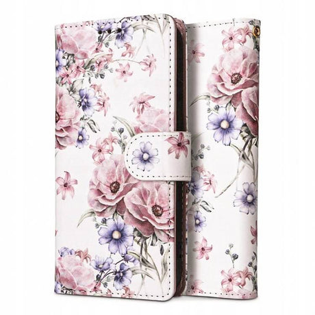 Кожен Калъф с Джобове за Xiaomi Redmi Note 13 Pro 5G, Tech-Protect Wallet Blossom Flower Book Case, Розов