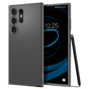 Противоударен Силиконов Калъф за Samsung S24 Ultra, Spigen Liquid Air Case, Сив