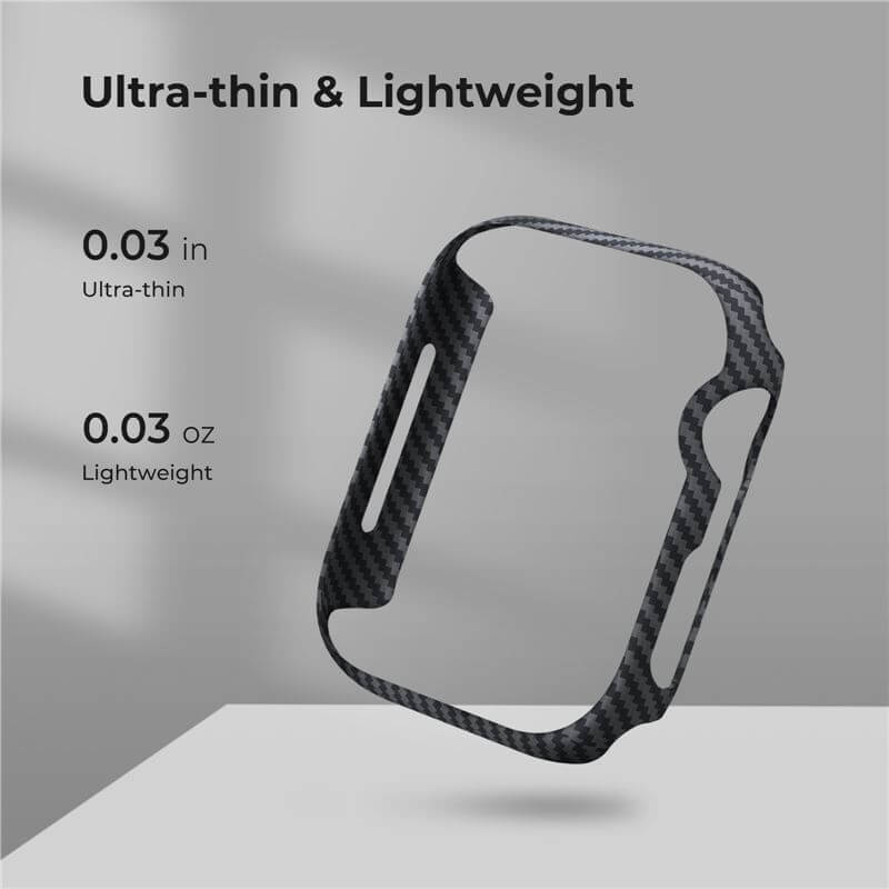 Карбонов Калъф за Apple Watch 45mm, Pitaka Air Case, Черен (2)