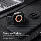 Карбонов Калъф за Apple Watch Ultra 49mm, Pitaka Air Case, Черен (7)