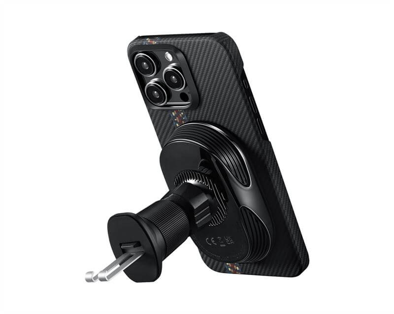 Безжично Зарядно за Кола с Magsafe, Pitaka MagEZ Car Mount Pro 2 15W, Черен (3)