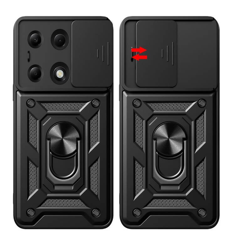 Калъф с Предпазител за Камера и Стойка за Xiaomi Poco M6 Pro, Tech-Protect Kickstand Pro Case, Черен (2)
