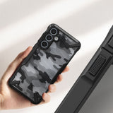 Противоударен Хибриден Калъф за Samsung A35, Ringke Fusion X Camouflage Case, Черен (6)