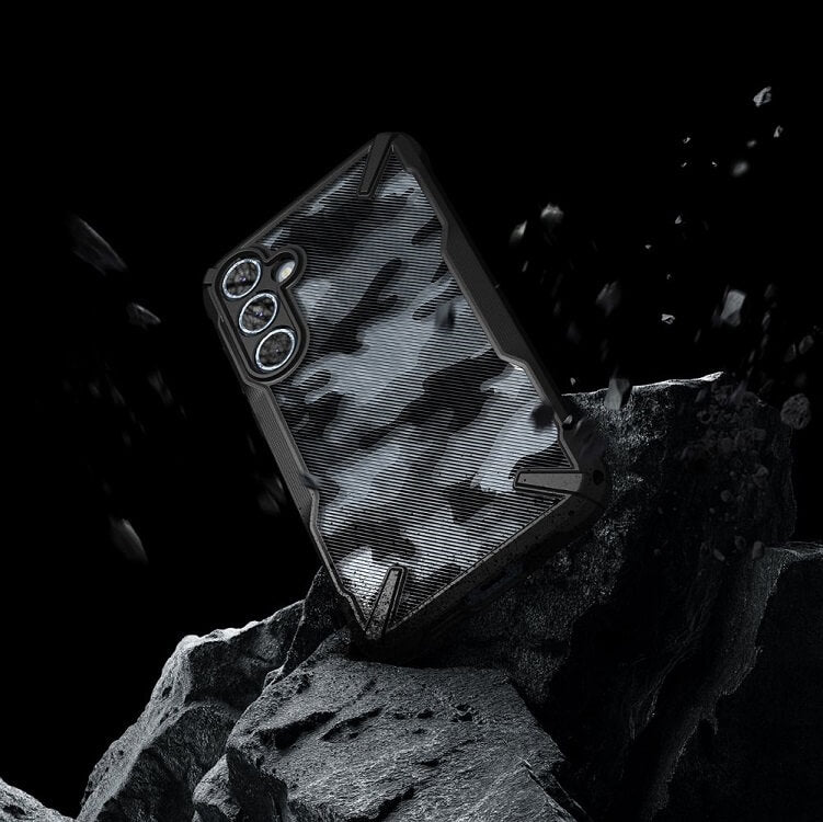 Противоударен Хибриден Калъф за Samsung A55, Ringke Fusion X Camouflage Case, Черен (8)