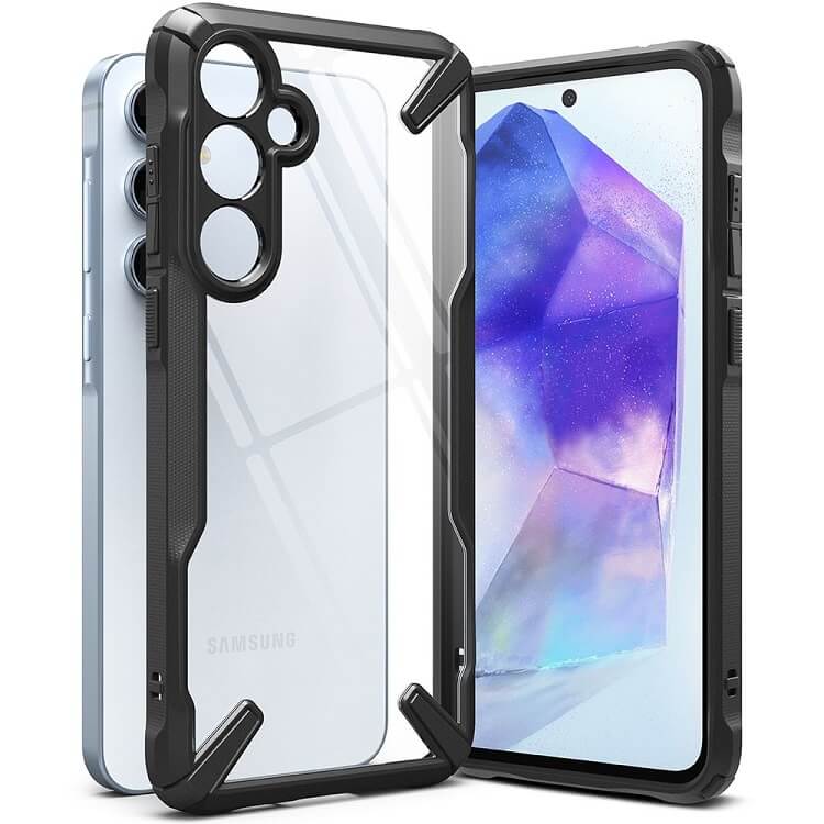 Противоударен Хибриден Калъф за Samsung A55, Ringke Fusion X Case, Черен
