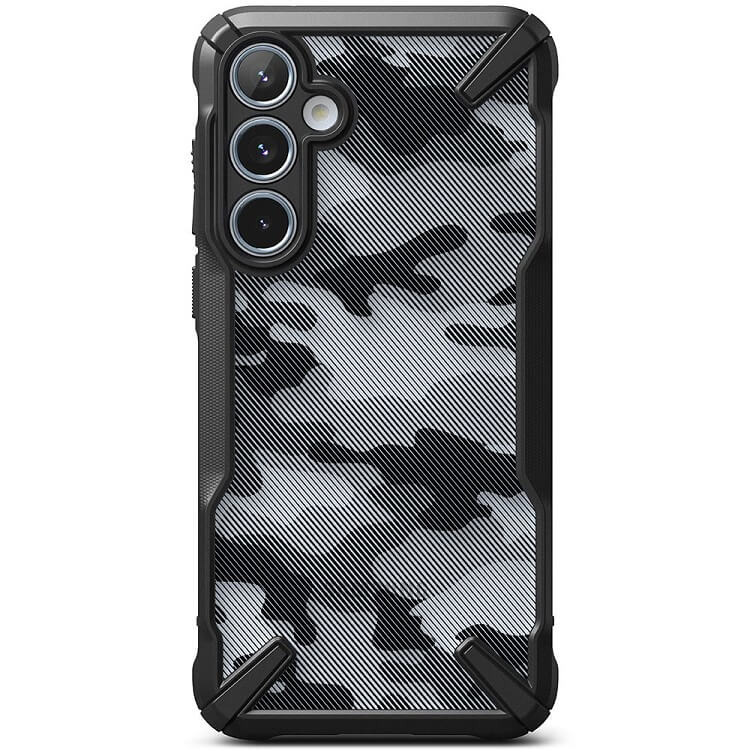 Противоударен Хибриден Калъф за Samsung A55, Ringke Fusion X Camouflage Case, Черен (2)