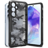 Противоударен Хибриден Калъф за Samsung A55, Ringke Fusion X Camouflage Case, Черен