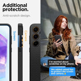 Противоударен Силиконов Калъф за Samsung A35, Spigen Liquid Air Case, Черен (11)