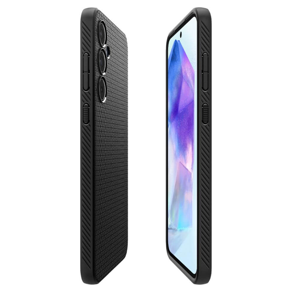 Противоударен Силиконов Калъф за Samsung A35, Spigen Liquid Air Case, Черен (5)