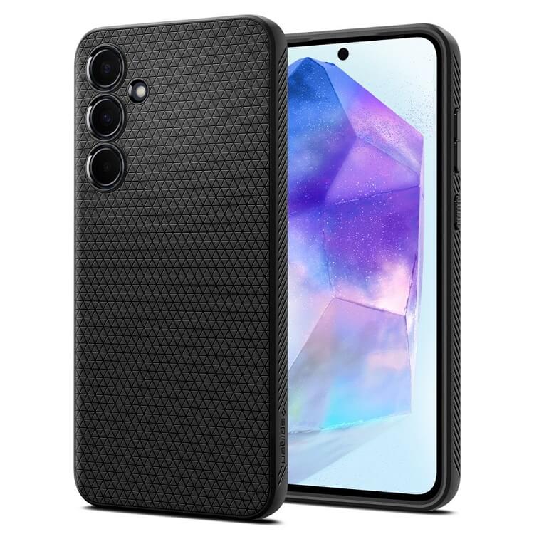 Противоударен Силиконов Калъф за Samsung A35, Spigen Liquid Air Case, Черен