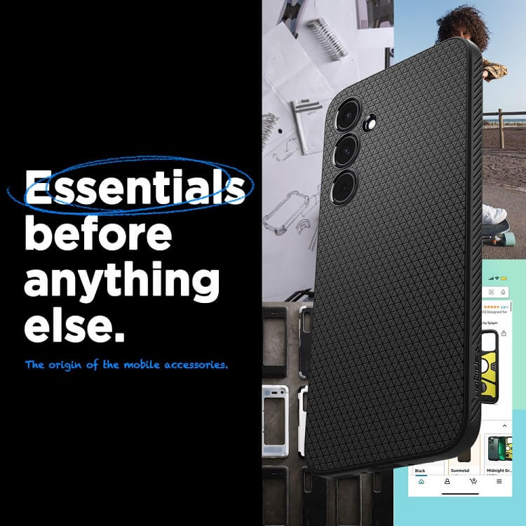 Противоударен Силиконов Калъф за Samsung A35, Spigen Liquid Air Case, Черен (9)