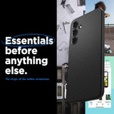 Противоударен Силиконов Калъф за Samsung A55, Spigen Liquid Air Case, Черен (9)