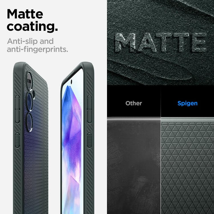 Противоударен Силиконов Калъф за Samsung A55, Spigen Liquid Air Case, Зелен (10)
