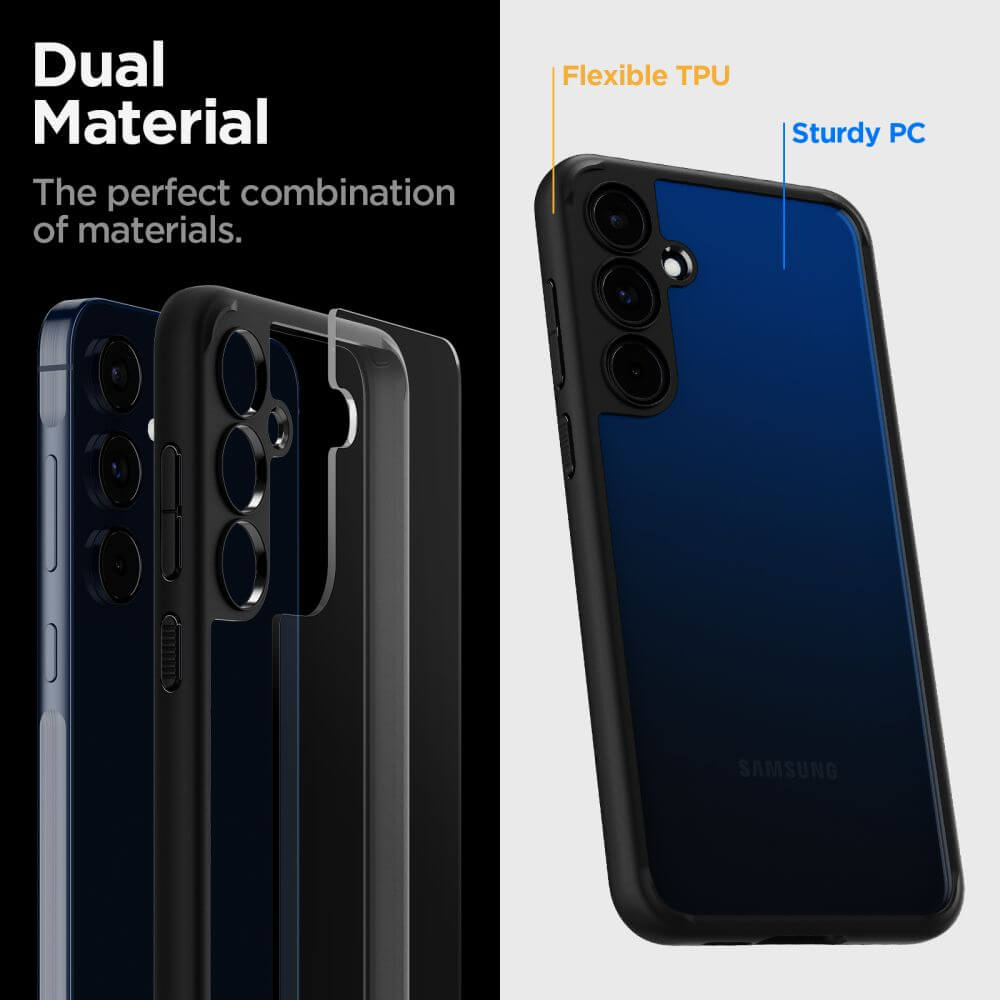 Противоударен Калъф за Samsung A55, Spigen Ultra Hybrid Case, Черен (8)