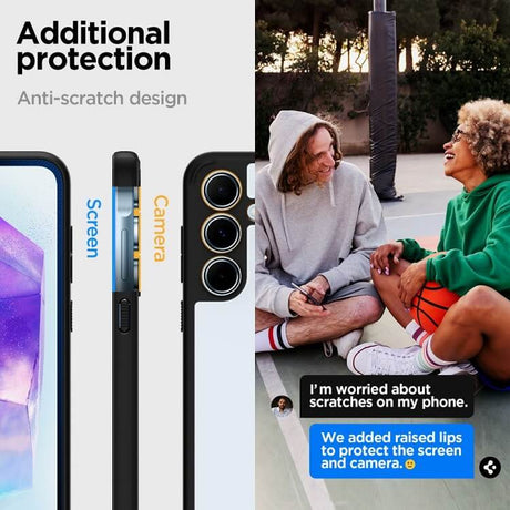 Противоударен Калъф за Samsung A55, Spigen Ultra Hybrid Case, Черен (9)