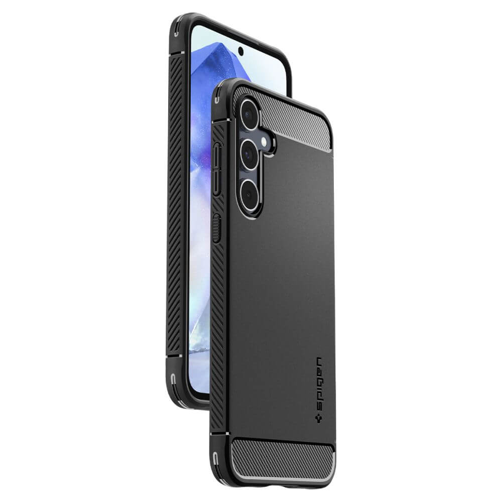 Противоударен Силиконов Калъф за Samsung A55, Spigen Rugged Armor Case, Черен (8)