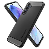 Противоударен Силиконов Калъф за Samsung A55, Spigen Rugged Armor Case, Черен (7)