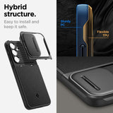 Калъф с Камерен Предпазител за Samsung A55, Spigen Optik Armor Case, Черен (11)