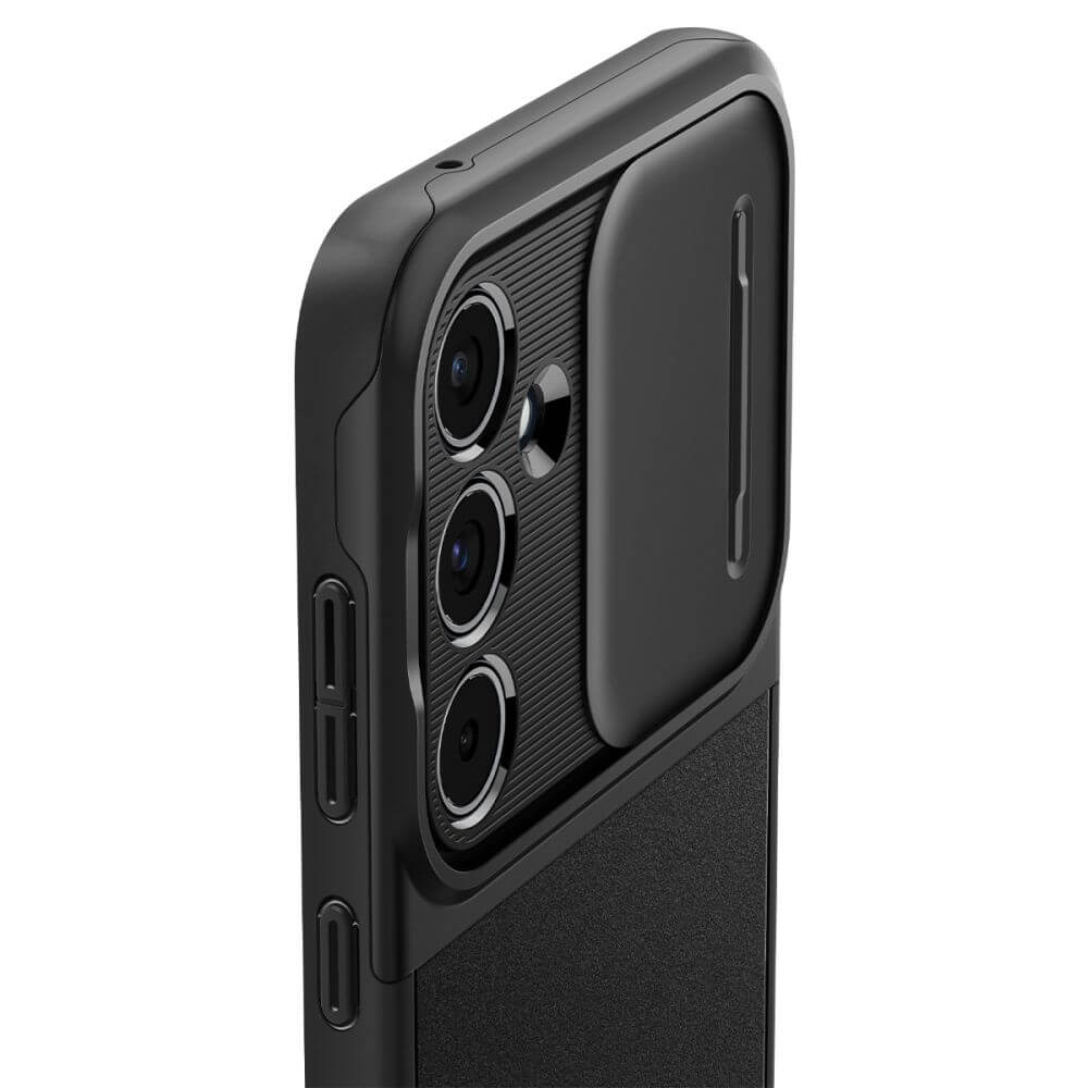 Калъф с Камерен Предпазител за Samsung A55, Spigen Optik Armor Case, Черен (7)