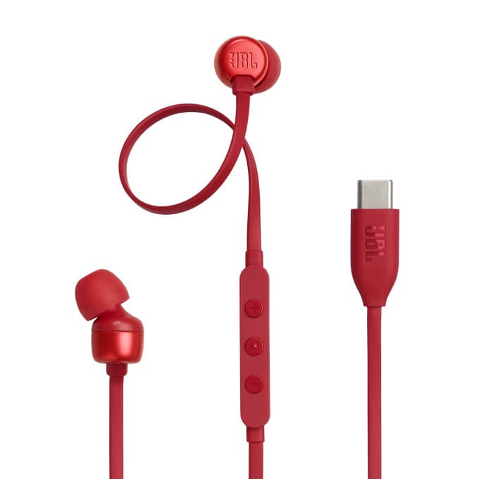 Слушалки с USB-C, JBL Tune 310C DAC Handsfree JBLT310CRED, Червен (2)