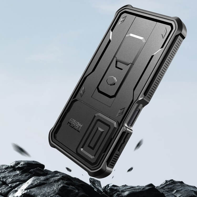 Противоударен Калъф с Плъзгач за Камера за Samsung A35, Tech-Protect Kevlar Cam Plus Case, Черен (3)