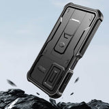 Противоударен Калъф с Плъзгач за Камера за Samsung A35, Tech-Protect Kevlar Cam Plus Case, Черен (3)