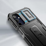 Противоударен Калъф с Плъзгач за Камера за Samsung A15, Tech-Protect Kevlar Cam Plus Case, Черен (2)
