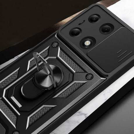Калъф с Предпазител за Камера и Стойка за Xiaomi Redmi Note 13 Pro Plus 5G, Tech-Protect Kickstand Pro Case, Черен (8)