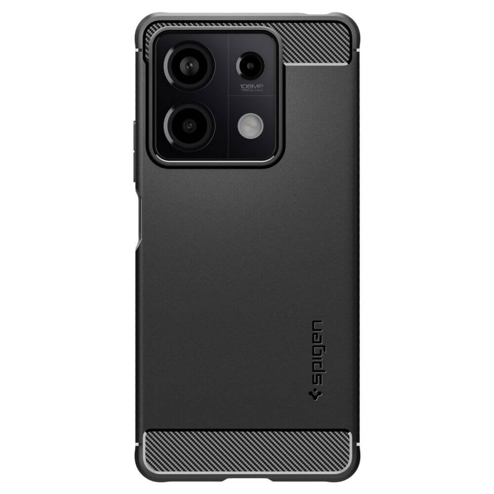 Противоударен Калъф за Xiaomi Redmi Note 13 5G, Spigen Rugged Armor Case, Черен (2)