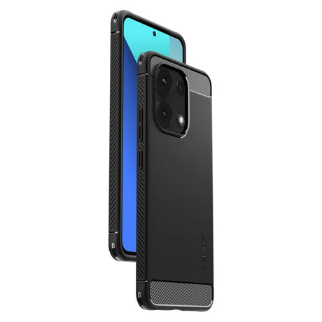 Противоударен Калъф за Xiaomi Redmi Note 13 4G, Spigen Rugged Armor Case, Черен (6)
