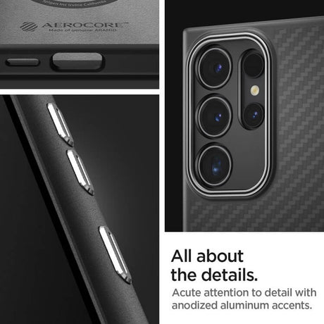 Тънък Калъф за Samsung S24 Ultra, Spigen Enzo Aramid Case, Черен (8)