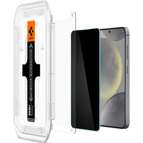 Затъмняващ Протектор за Samsung S24, Spigen Privacy Glass tR EZ Fit 2бр., Черен (2)