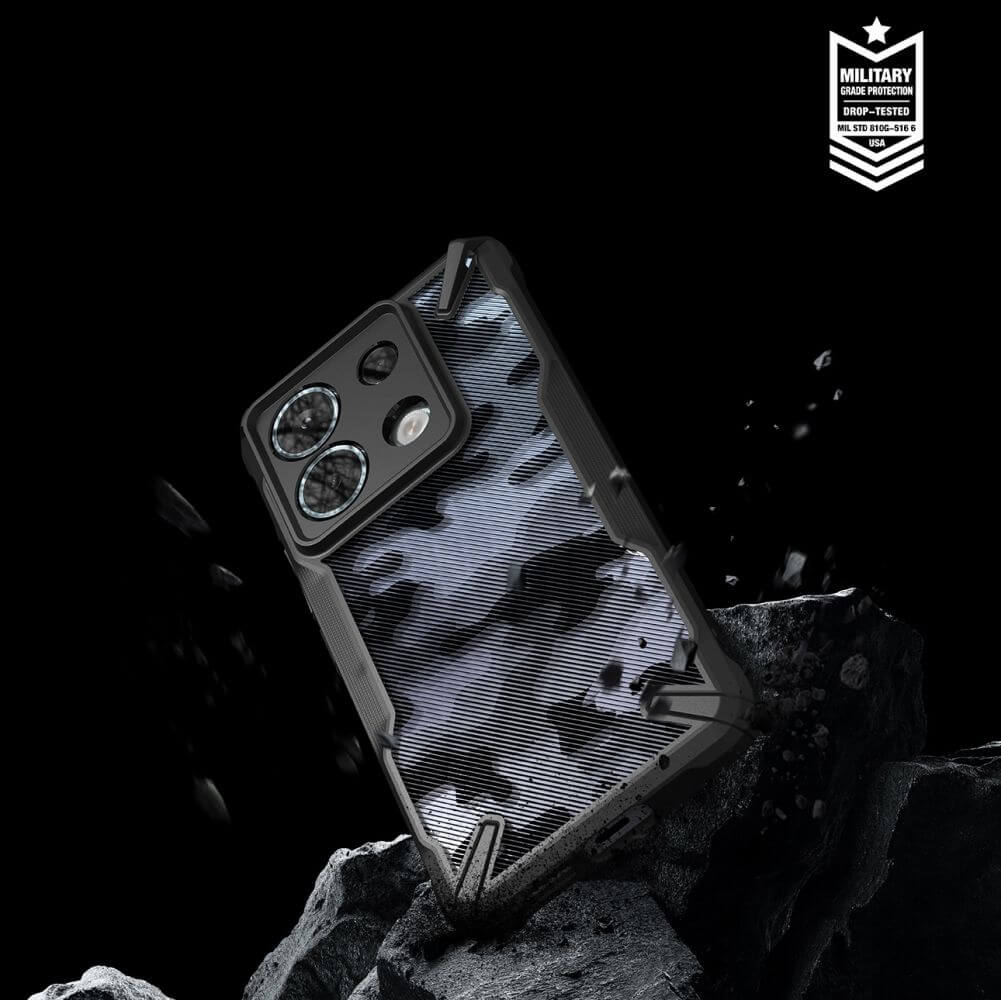 Противоударен Калъф за Xiaomi Redmi Note 13 Pro 5G, Ringke Fusion X Camo Case, Черен (5)