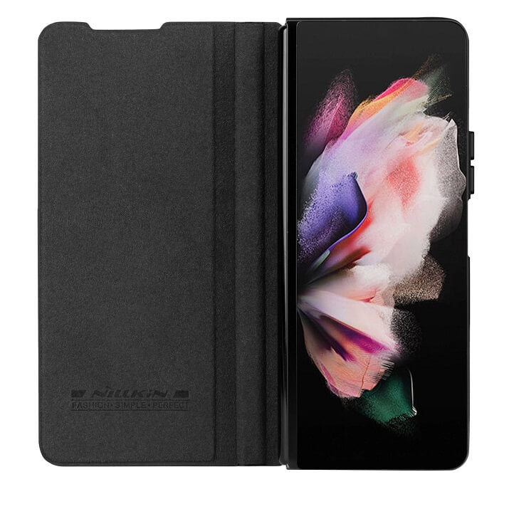 Калъф с S Pen Поставка за Samsung Z Fold 5, Nillkin Qin Pro Leather Case, Черен (5)