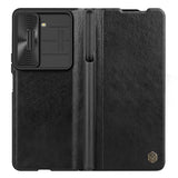 Калъф с S Pen Поставка за Samsung Z Fold 5, Nillkin Qin Pro Leather Case, Черен (4)