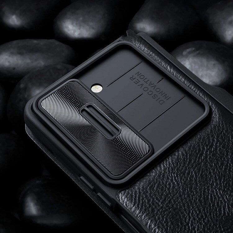 Калъф с S Pen Поставка за Samsung Z Fold 5, Nillkin Qin Pro Leather Case, Черен (6)