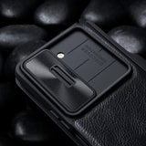 Калъф с S Pen Поставка за Samsung Z Fold 5, Nillkin Qin Pro Leather Case, Черен (6)
